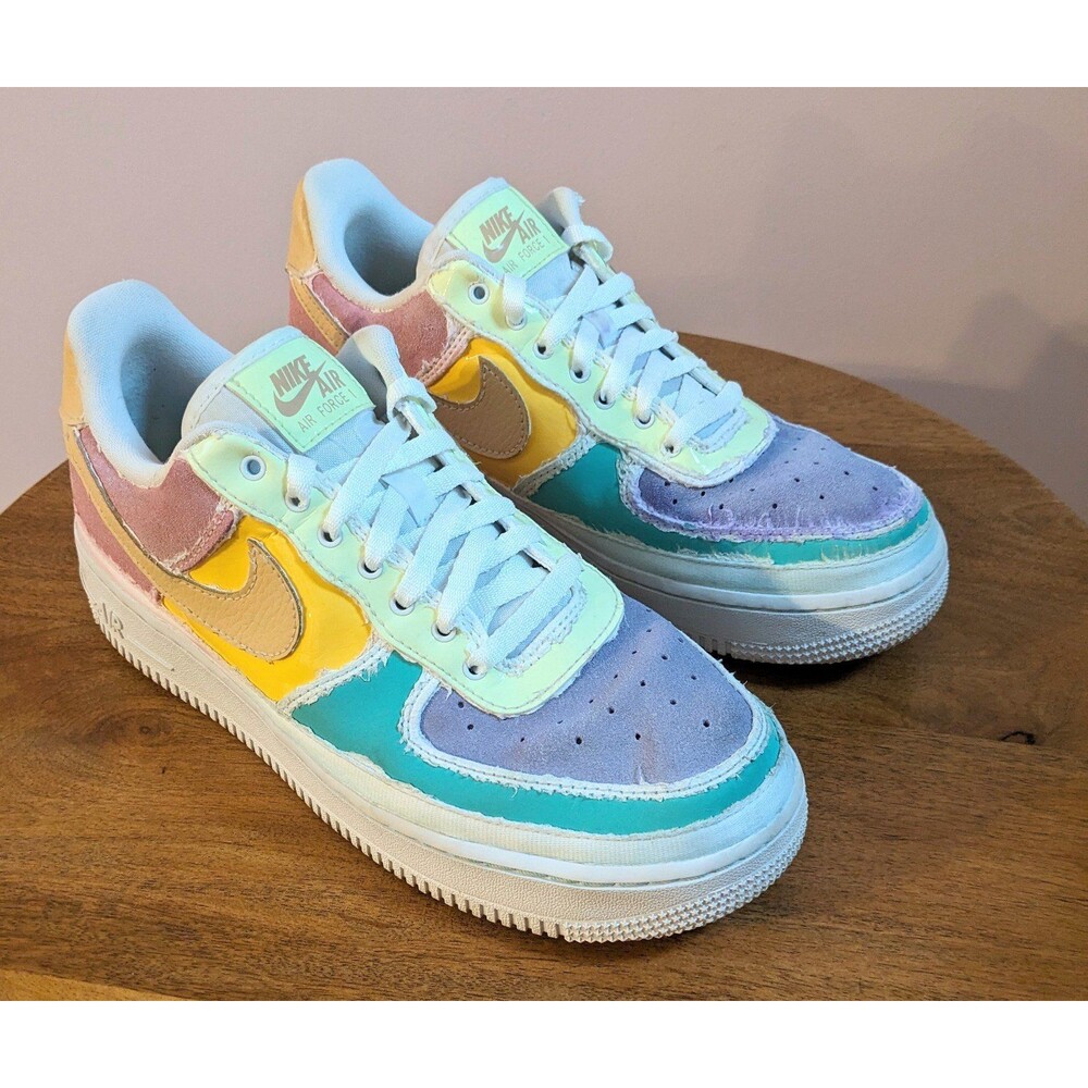 Nike Women's 8.5 Air Force 1 Low Pastel Reveal Shoes Arctic Punch DJ6901-600 - Picture 3 of 12